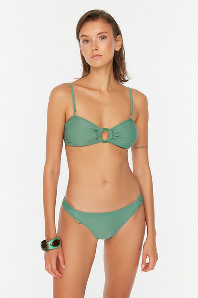 Trendyol Collection Πράσινο εμπριμέ μπικίνι κάτω