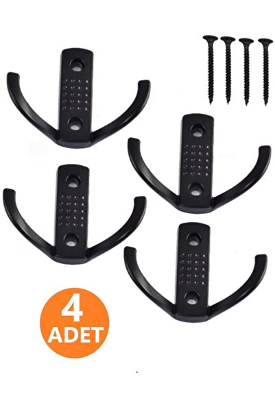 Nobel 4 Adet Mat Siyah Metal Askılık