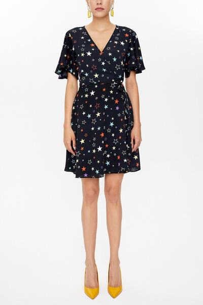 SOCIETA Antrasit Anvelop mini elbise 93225