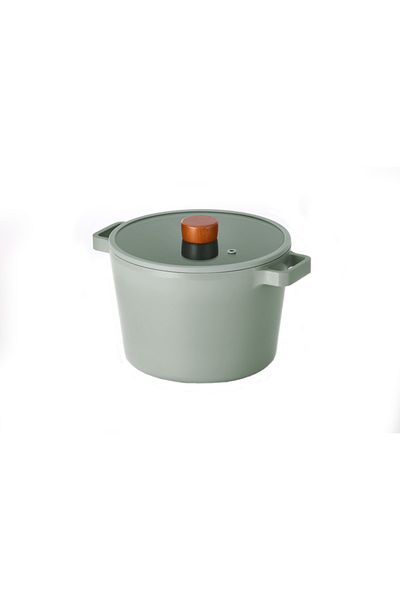 NEOFLAM Fika Aluminum Casting 6 Piece Gray Glass Lid Cookware Set