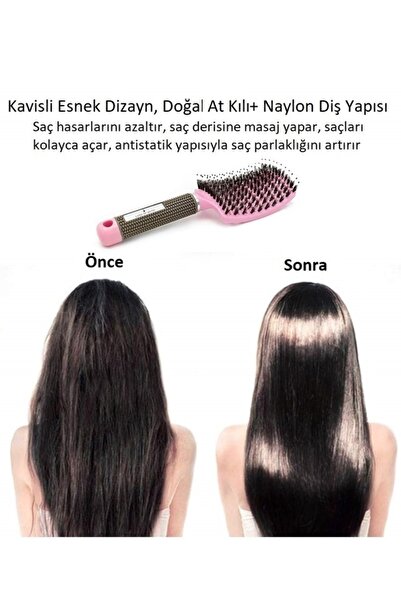 LAND OF MYTH Lom1073 Pink Detangling Hair and Comb Brush - Antistatic and Ionic, for Adult and Children