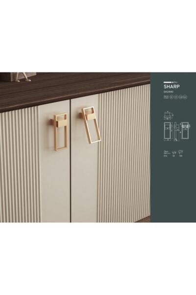 Emaks Sharp Metal Kulp Altın 16mm Dolap Kapak Modern Çekmece Ünite Komidin Ko...