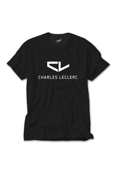 Z zepplin Μαύρο μπλουζάκι με λογότυπο F1 Charles Leclerc