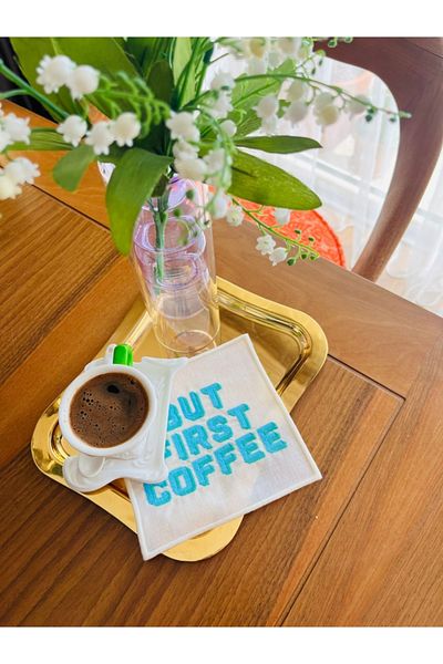 ge living But First Coffee Patterned Cocktail Napkin (1 Piece)
