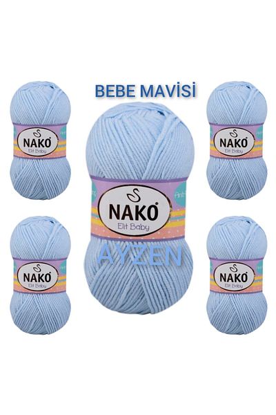 NAKO Elıt Baby Hand Knitting Thread Pack of 5 (100gr X 5 Pieces)