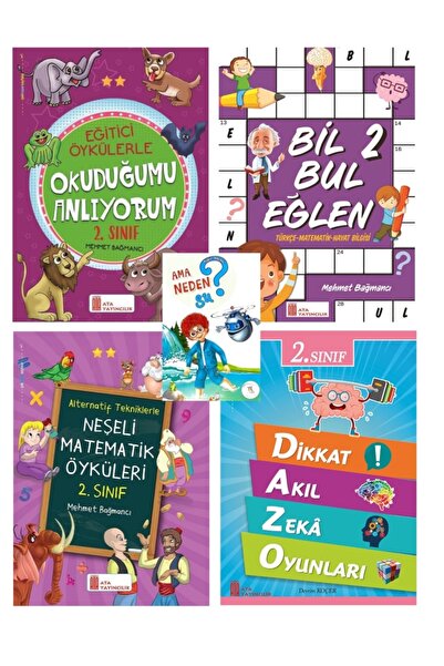 Ata Yayıncılık A2.sınıf Okuduğumu Anlıyorum + Neşeli Matematik Öyküleri + Bil Bul + Dikkat Akıl Zeka Oyunları