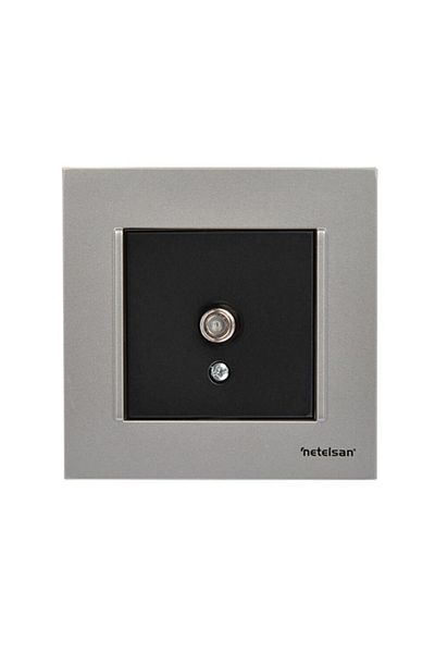 Netelsan Black Matte Silver Satellite Antenna TV Socket with F Connector