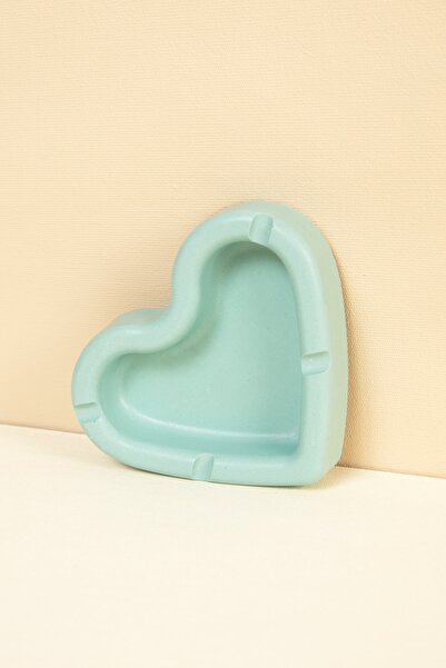 Handmeight Beton Su Yeşili Kalp Küllük / Kültablası