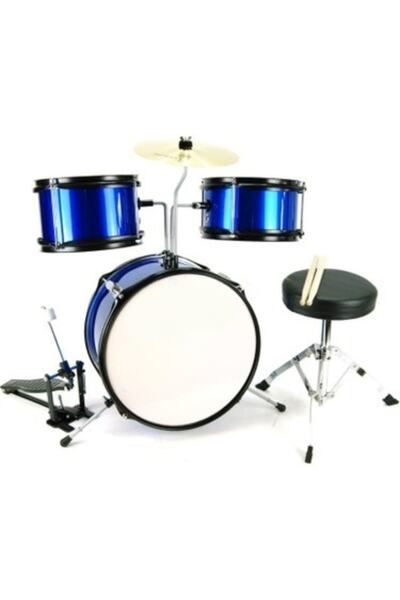 RHTYM Jd001 Akustik Junyır Boy (3-8 Yaş) Çocuk Baterisi-mavi Renk