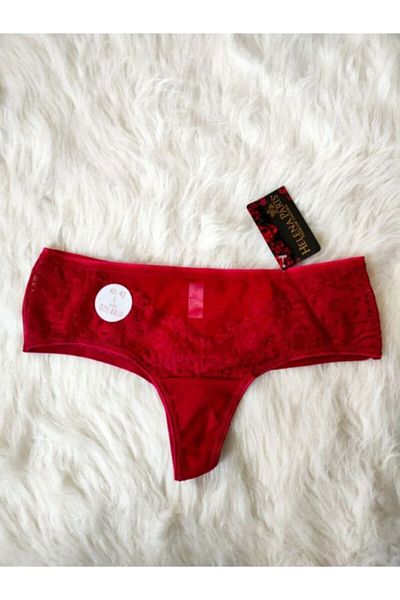 Helena Paris Tanga de damă Crema Special Mold Oversized Lacy