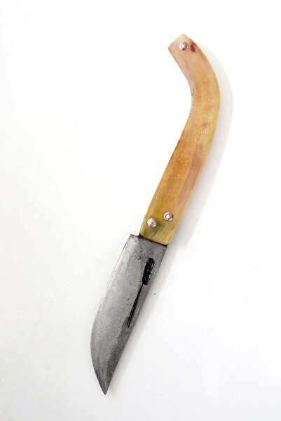 TAPAN BIÇAĞI Kozan Av & Çoban Bıçağı Koç Boynuzu Kara Çelik 23 Cm C10 - S13 Cm El Yapımı Dövme Çelik