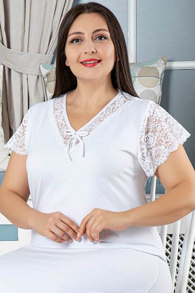quilling Λευκό Χρώμα Jnk-42587 Γυναικείο φόρεμα μεγάλου μεγέθους