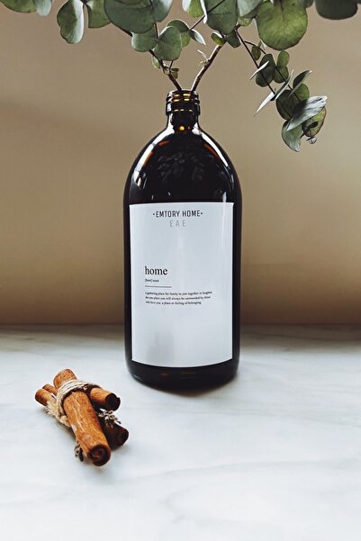 Emtory Home Home Yazılı Dekoratif Cam Şişe Vazo