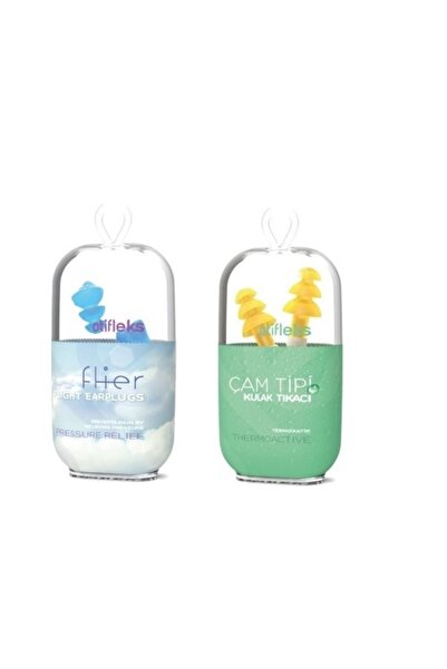 OTİFLEKS Thermo-aktif Çam Tipi Kulak Tıkacı M + Basınç Dengeleyici Uçak Tıkacı L