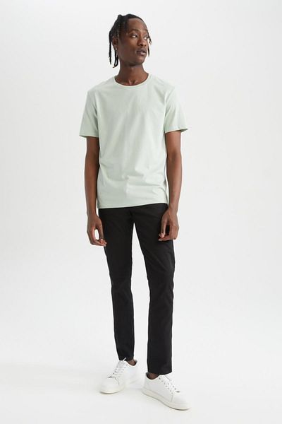 DeFacto Βαμβακερό μπλουζάκι Regular Fit Crew Neck Basic
