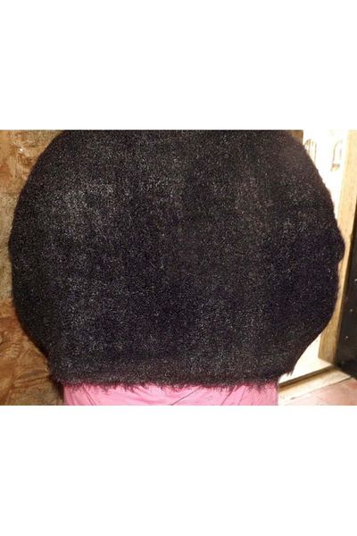Mandaş Stil șal angora țesut manual-negru