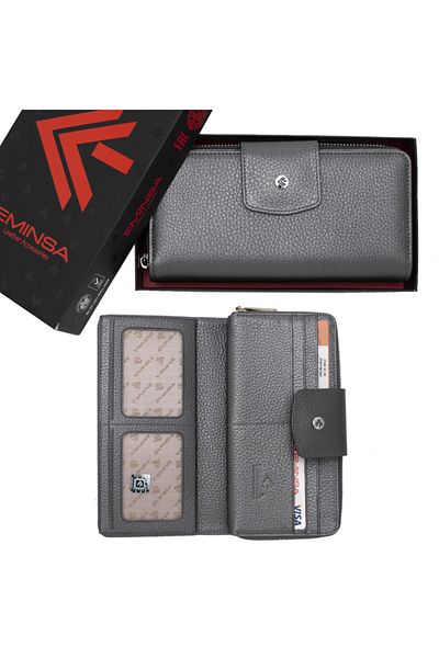Eminsa Silver Leather Women's Wallet