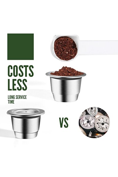 Schulzz Nespresso Düz Paslanmaz Çelik Tekrar Doldurulabilir Kahve Kapsülü