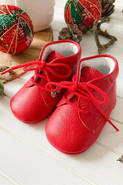Li Puna Deri Bebek İlk Adım Botu Kırmızı