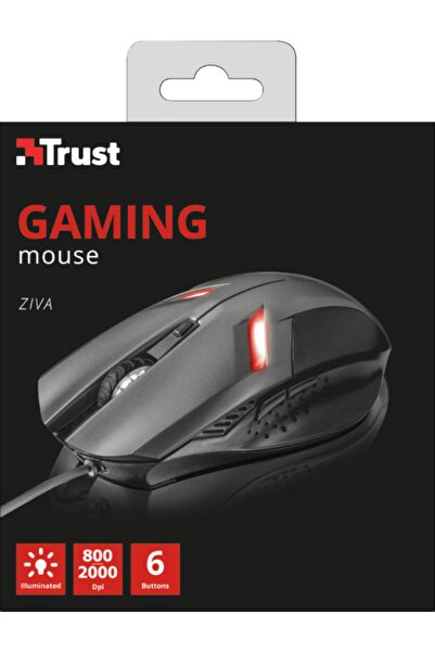 Trust 21512 Zıva Kablolu Usb Sıyah-grı Gamıng Mouse