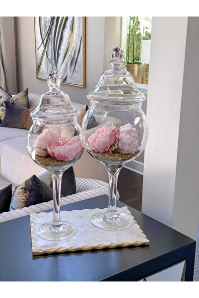 Sümeyra Marble Art Antique Natural White Marble Tray 20x30cm