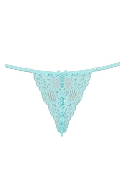 Zena Turquoise Lace Front - Rope String Women's Panties