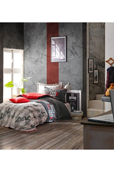 Cotton Box Girls Boys Genç Odası Tek Kişilik Complete Set Rock Kırmızı