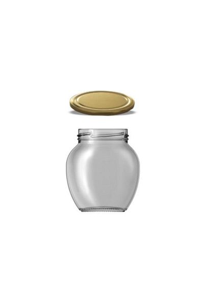 Paşabahçe Gold Lid Glass Jar 370 Cc Egg Jar 10 Pieces