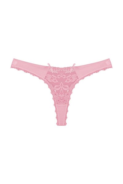 Zena Lace Detailed Pink Thong Women's Panties