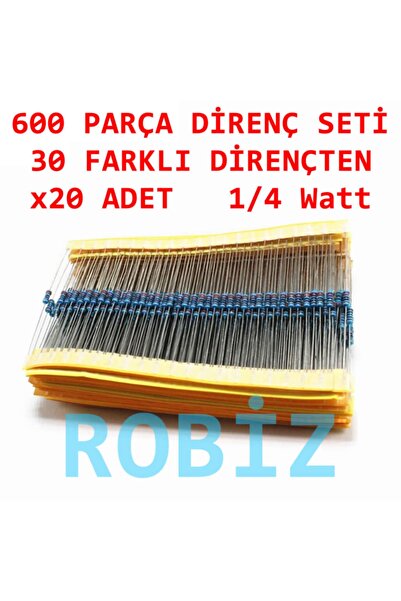Genel Markalar 600 Parça Direnç Seti - 0.25w 30 Farklı Dirençten 20şer Adet