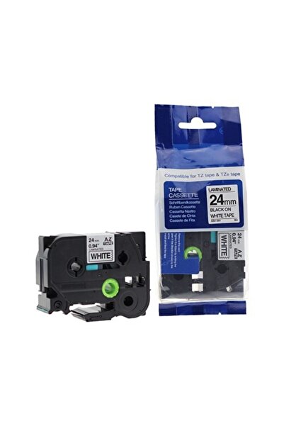 PHOTO PRİNT Brother P-touch Muadili Beyaz Etiket 24 Mm Tze-tape Aze251
