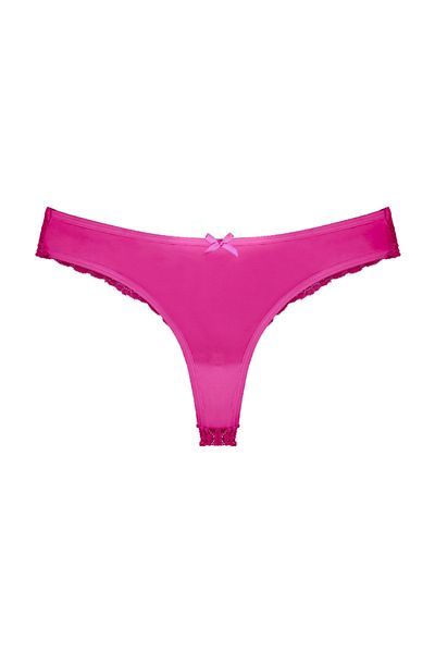 Zena Cotton Lace Thong - Plum Women's Panties