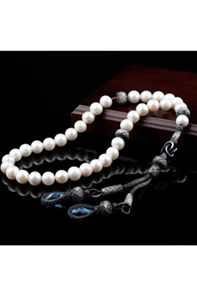 vevasilver 10mm Pearl Jewelled Silver Tassel Rosary