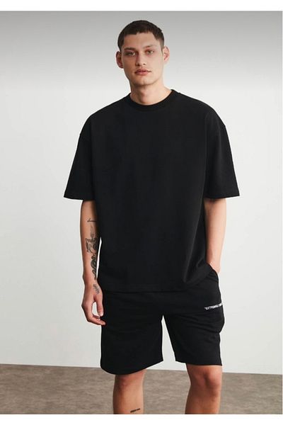 JAKARLI Μπλουζάκι Unisex Oversize Μαύρο Premium Υφασμάτινο