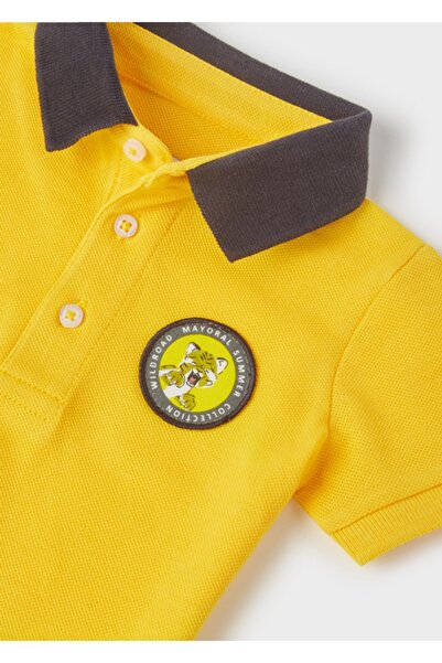 MAYORAL Baby Boy Collared Short Sleeve T-Shirt Yellow 1107