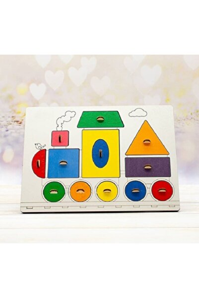 tsddekorasyon Tsd Dekorasyon Ahşap Renkli Bultak Puzzle Eşleştirme Oyunu Tren