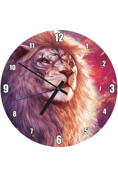 Cakatablo Sparkling Cool Lion Official Wall Clock (Diameter 30X30 cm)