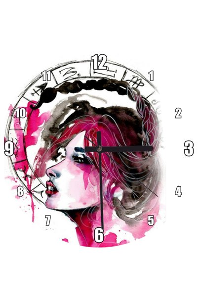 Cakatablo Scorpio Zodiac Sign Wall Clock on a Woman Figure (Diameter 30X30 cm)