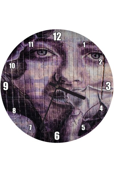 Cakatablo Woman Face Wall Painting Wall Clock (Diameter 30X30 cm)