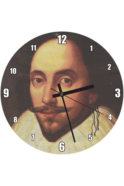 Cakatablo William Shakespeare Portrait String Earring Wall Clock (Diameter 30...