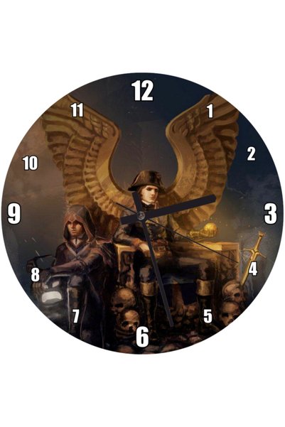 Cakatablo Napoleon Bonaparte Eagle Winged Throne Skulls Wall Clock (Diameter ...
