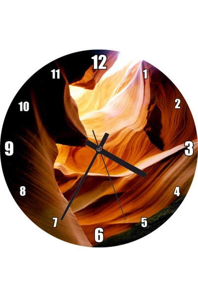 Cakatablo Ceas de perete Antelope Canyon cu nisipuri roșii și pietre (diametr...