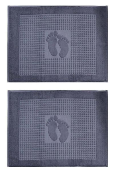 Özdilek 2-Piece Winter Towel Footprint Mat (50x70)-dark Gray