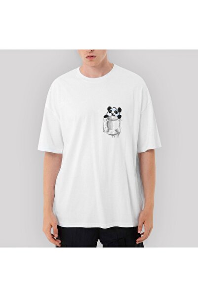 Z zepplin Λευκό μπλουζάκι Panda Pocket oversized