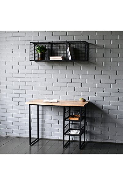 GO DEKOR Metal 3'küp Gözlü Kafes Yatay Duvar Rafı/kitaplık 100x33x23