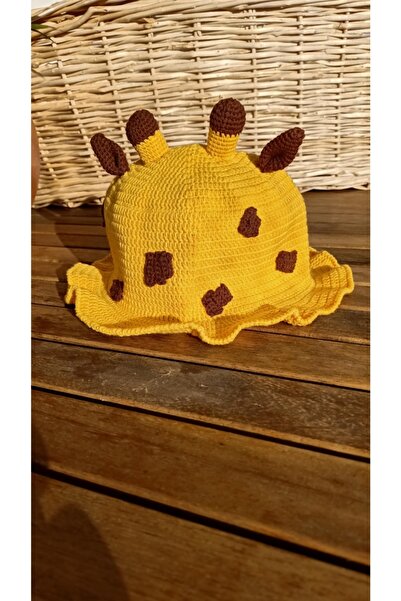 Handmade Zürafa Desenli Kadın- Erkek Şapkası, %100 Pamuk