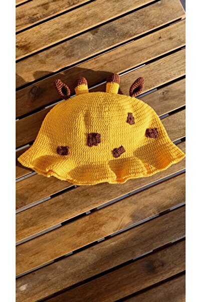 Handmade Zürafa Desenli Kadın- Erkek Şapkası, %100 Pamuk