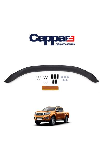 Cappafe Nissan Navara Ön Kaput Koruyucu Rüzgarlığı 4mm Akrilik (abs) Piano Black 2016-2021