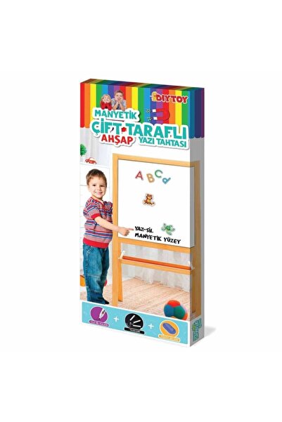 DIY Toys 2195 Dıytoy، لوح كتابة خشبي مغناطيسي مزدوج الجوانب
