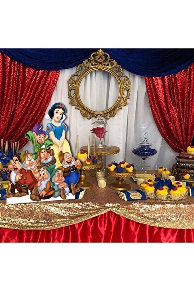 Partioutlet Pamuk Prenses Yedi Cüceler Masa Üstü Ayaklı Pano 35 cm x45 cm